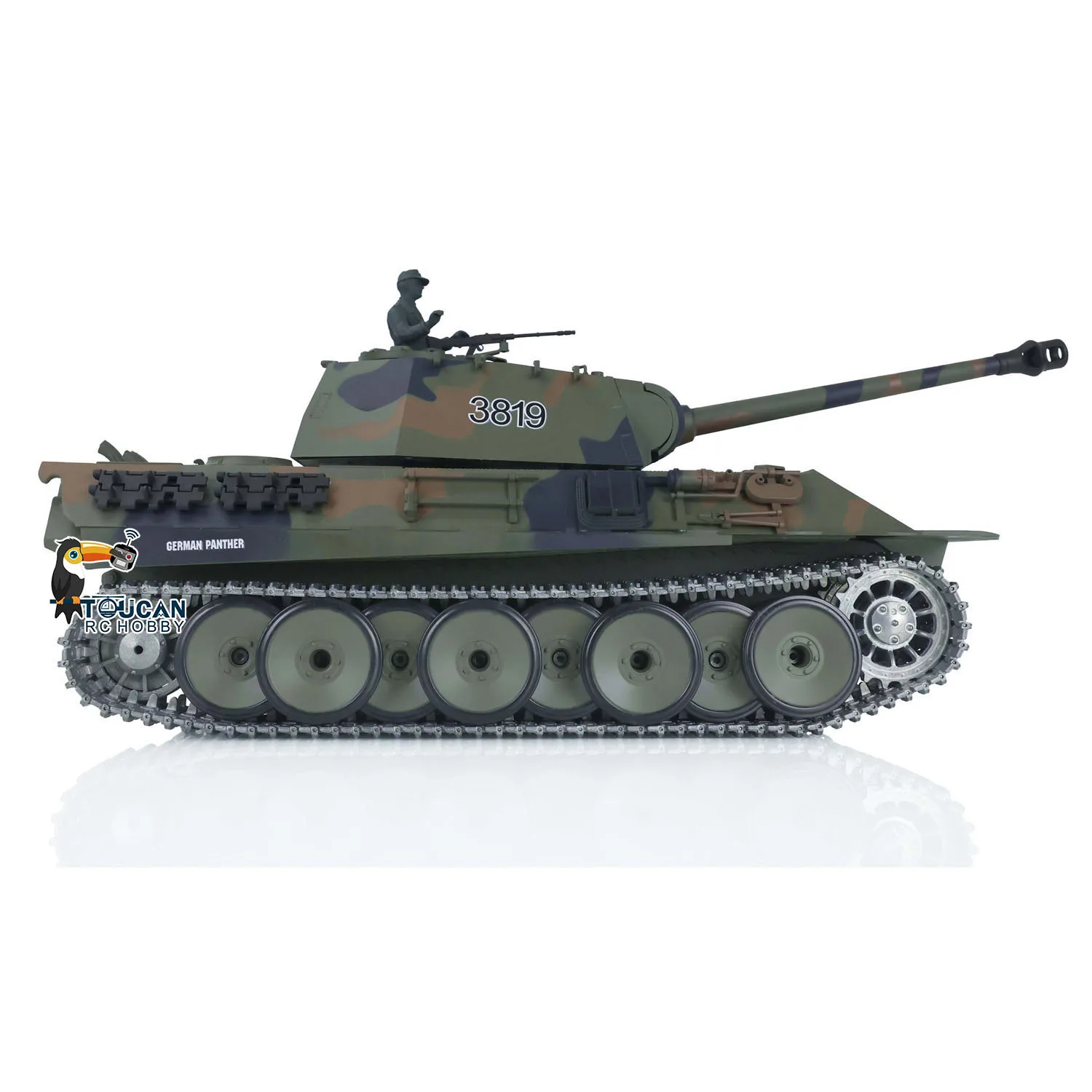 

На складе США Henglong 1/16 German Panther V RC Tank 3819 7.0 Металлическая версия RTR Радиоуправление Игрушка Военная машина Panzer Дым Звук