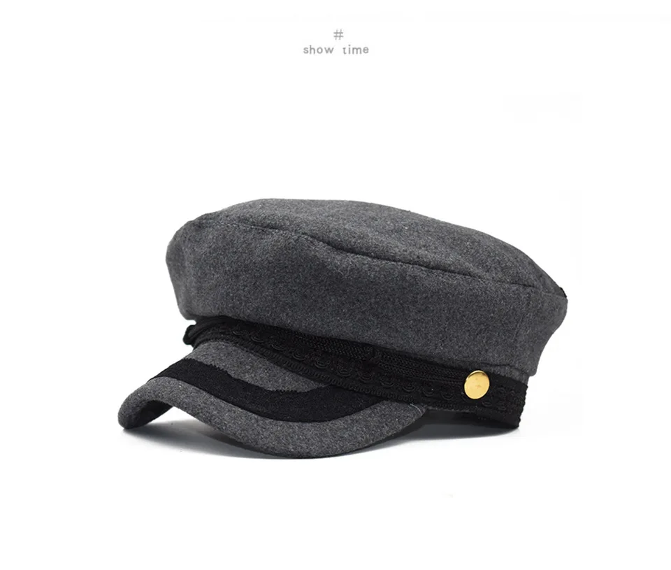 Winter Hats For Women Winter Cap Wool Hat Female Button Baseball Cap Sun Visor Hat Gorras Casquette Black Fall Boina Bone