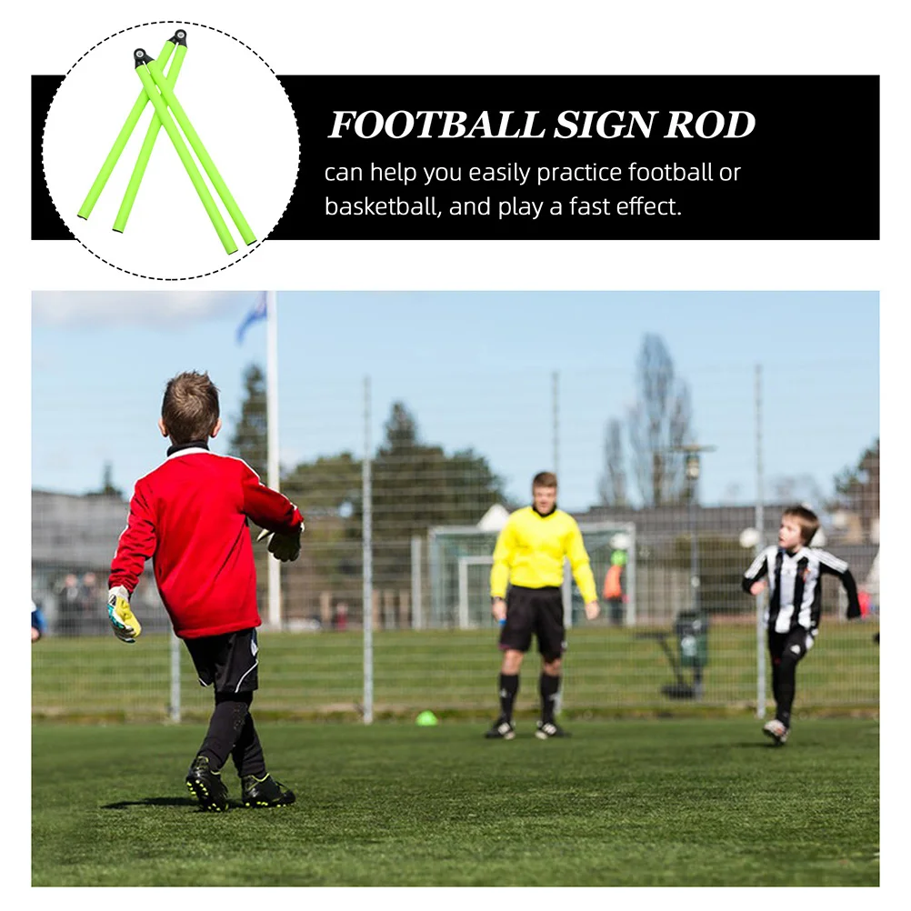 3 個サッカー耐久性のあるサッカー敏捷性トレーニングポールサッカーポールポールバスケットボールロッドポータブル練習ギア