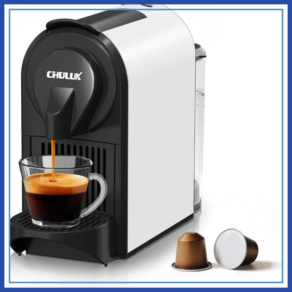 

Mini Espresso Machine for Nespresso Pods, 20 Bar Single Serve Coffee Maker, 1400W, White