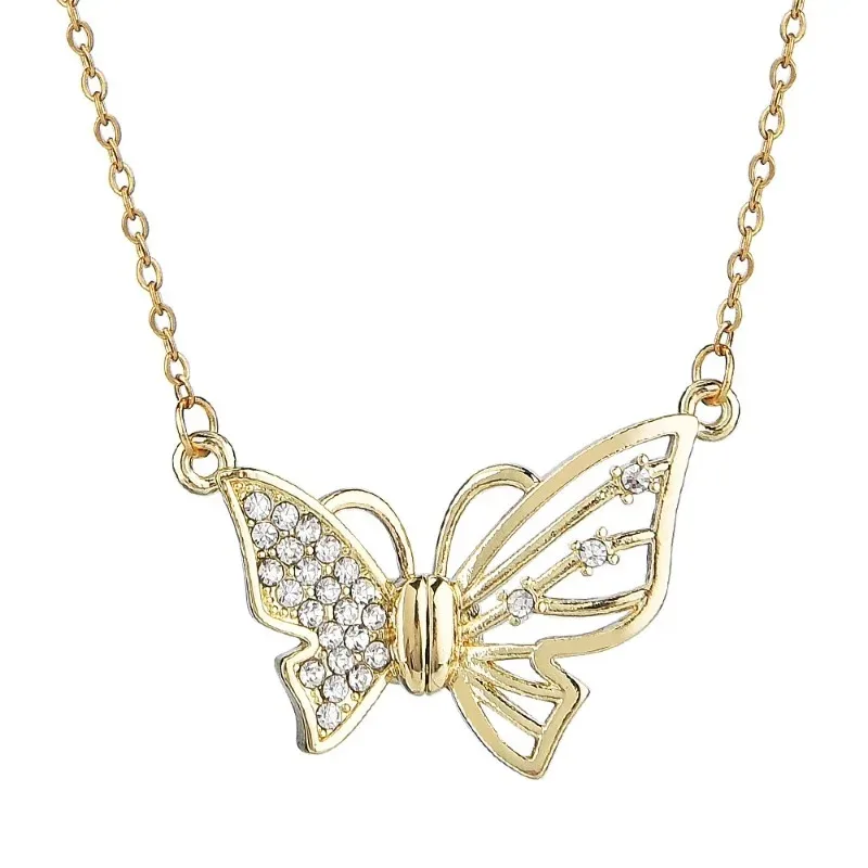 سلسلة الترقوة الماسية الجديدة الفاخرة والمتخصصة على شكل فراشة، قلادة على شكل فراشة مغناطيسية ديناميكية