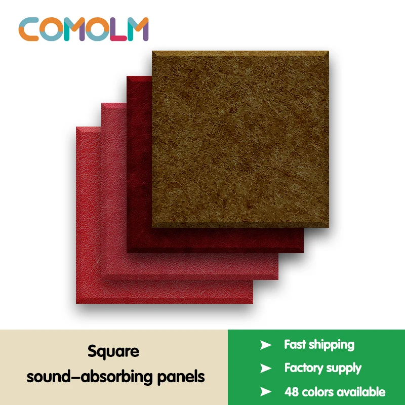 12Pcs Sound Proof Wall Panels Pared Square Acoustic Panel Home Decorative For Living Room Bedroom Studio Insulation Sticker 30cm