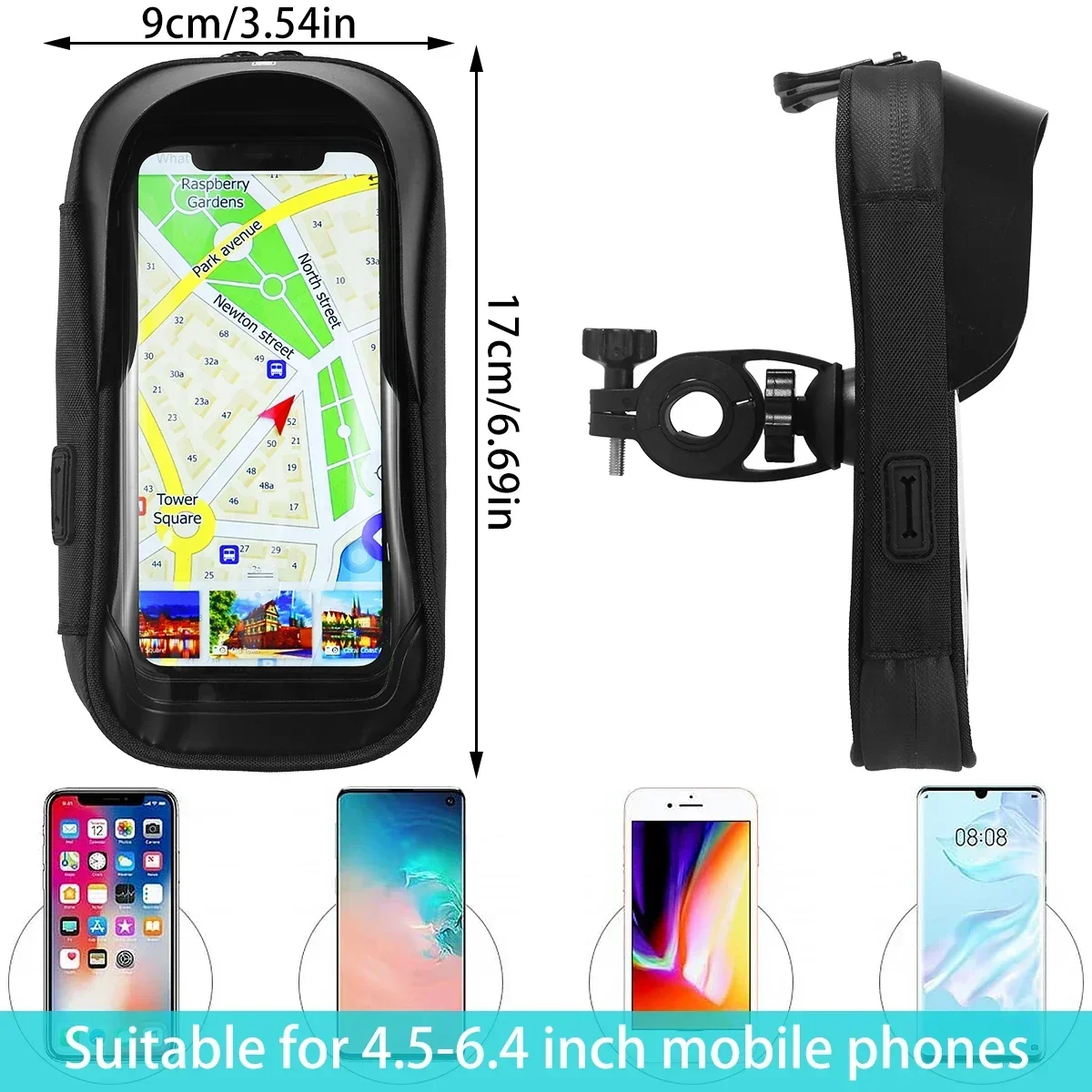 Waterproof 360° Rotation Bicycle Motorcycle Front Frame Phone Holder Easy Universal Navigation Smartphone Bracket For All Phones