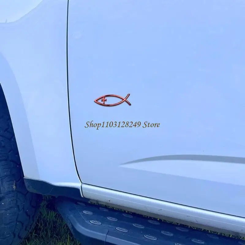 

N5KD Car Window Savior Fish Sticker Religious Symbol Acrylic for Laptops & Luggage