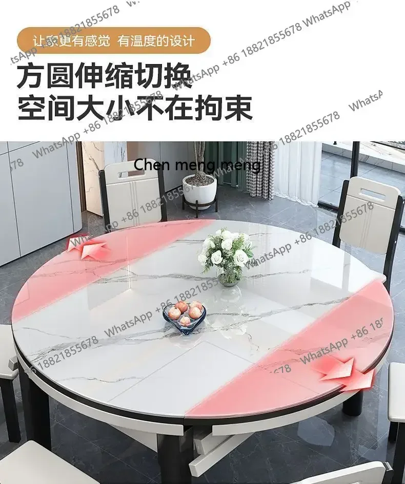 암석판 식탁과 의자 조합 접이식 수납형 사각형 가정용 숨겨진 인덕션 쿠커 H