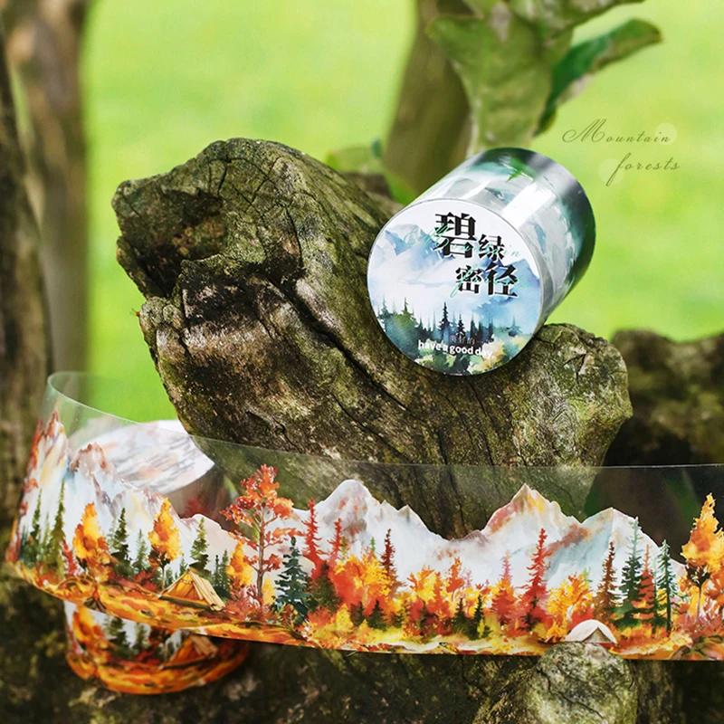 45mm*2m Vintage nature forest travel Decorative Creativity Adhesive Diy Hand Account Diary handmade paper tape