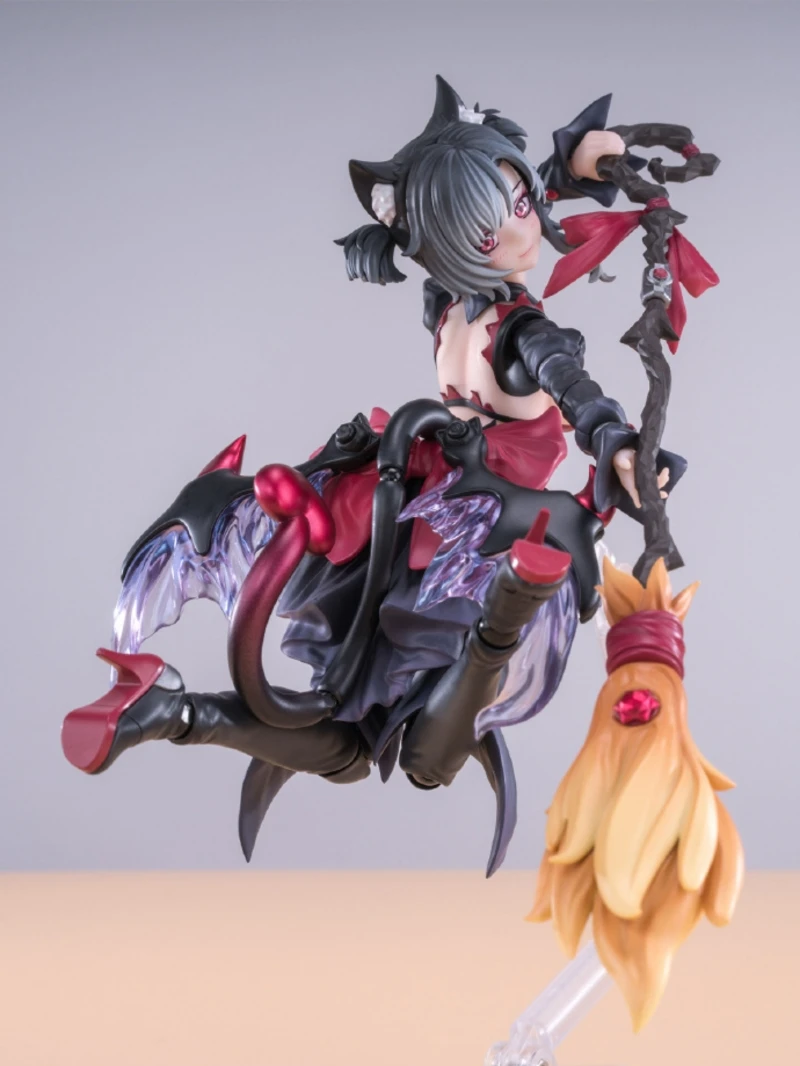 

1/12 Nana Hoshikawa Apprentice Witch Scale Action Figure Set With Magical Cat Red/Black Hair Dimensional Collectible Toy