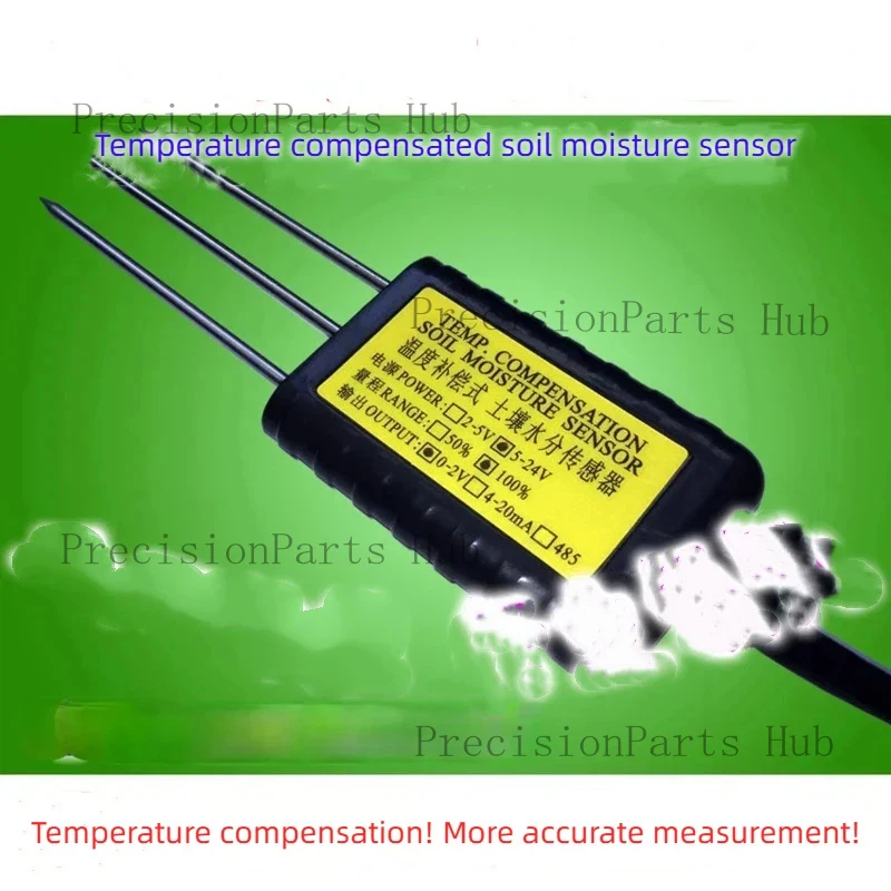 Temperature Compensation Soil Moisture Sensor, Soil Temperature and Humidity, High Precision, 0-2V, 4-20mA Output