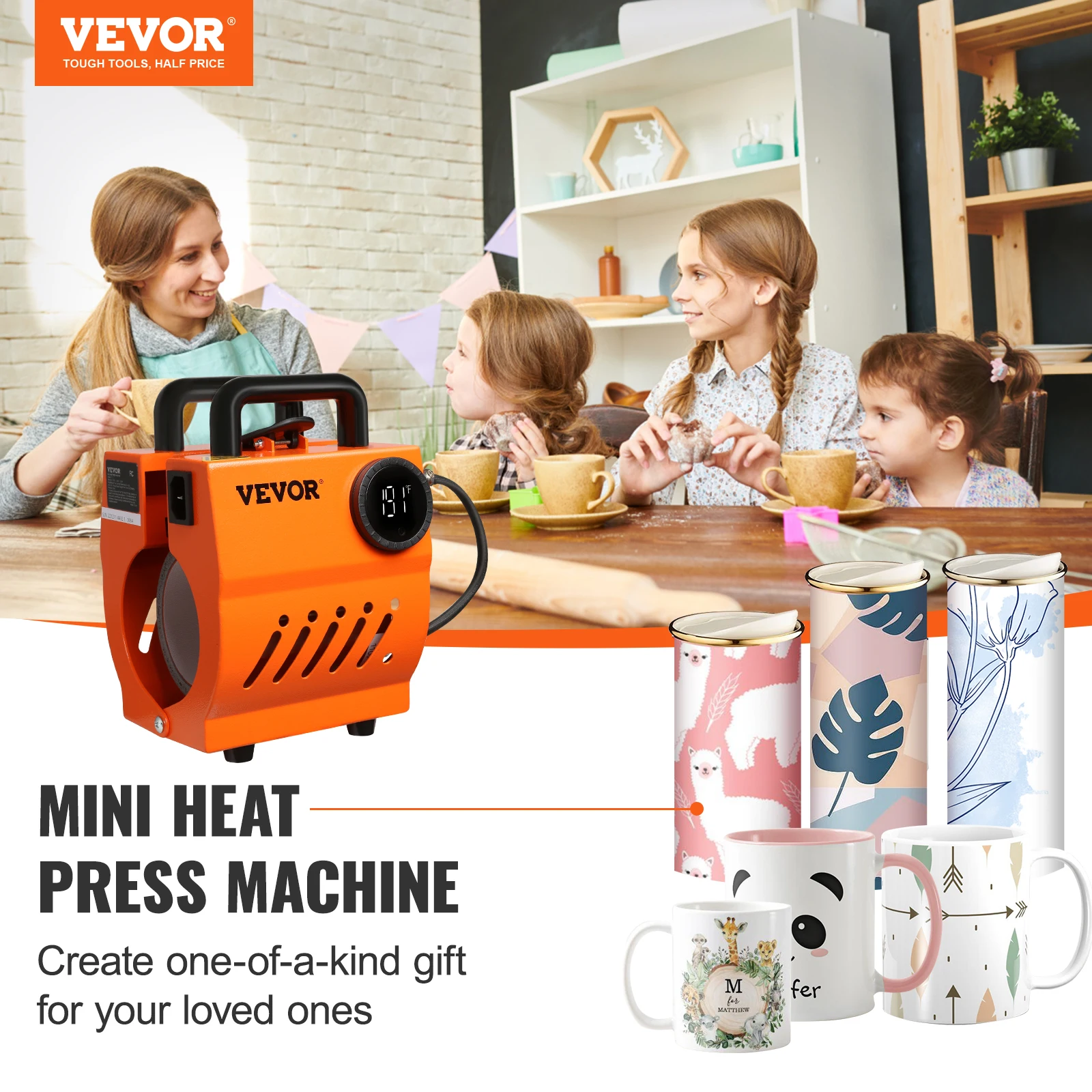 VEVOR Mug Heat Press 11oz-15oz Coffee Mugs Tumblers Cup Heat Press Machine DIY Ceramic Mugs Cups Glasses with Gloves Accessories