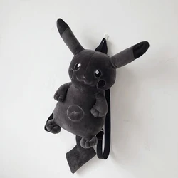 Cute Pokemon Black Pikachu BackPack Kawaii Japanese Style Fashion Plush Bag Shoulder Bag Knapsack Schoolbag Birthday Gifts