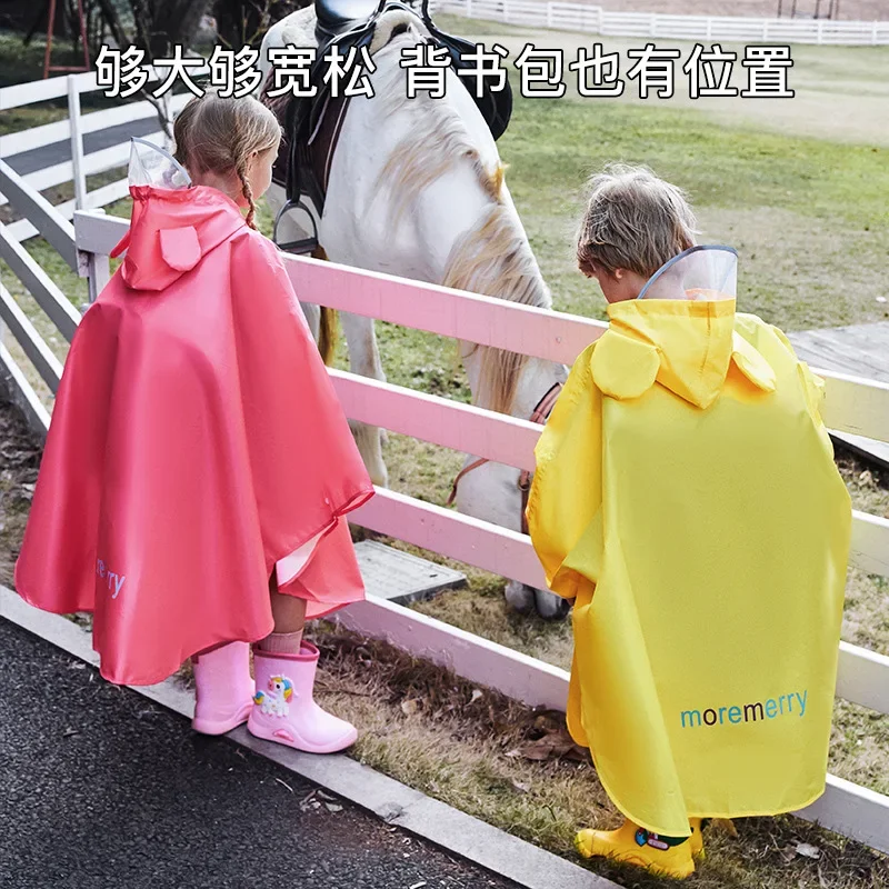 Cute Polyester Baby Raincoat Outdoor Waterproof Rain Coat Children Impermeable Poncho Boys Girls Rain Jacket Yellow