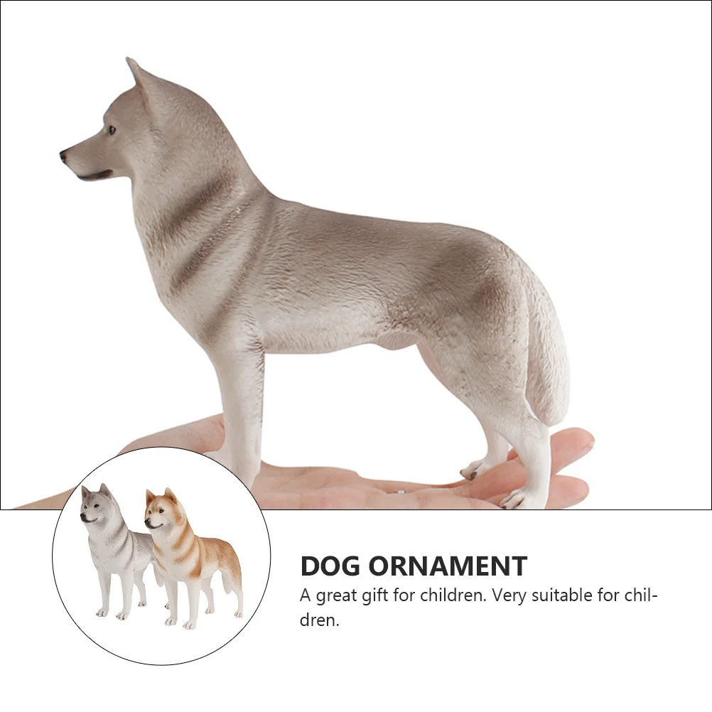 

2 Pcs Pet Dog Ornaments Husky Figure Table Puppy Nuobesty Pvc Fake Model Toy Figiernes Child Christmas Decorations