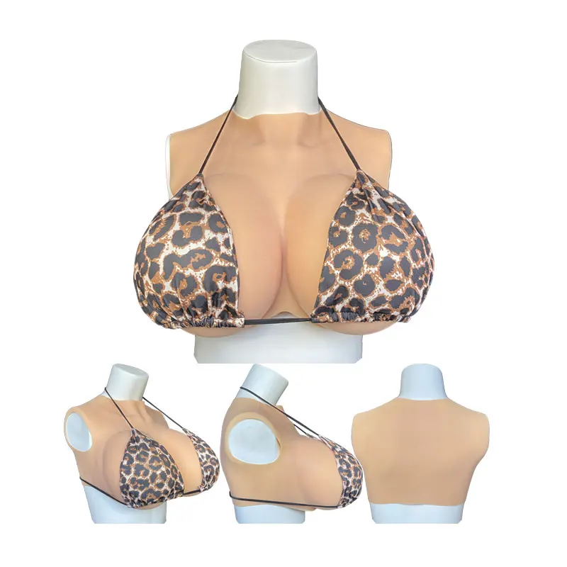 

Huge Silicone Breast Forms Plate Fake Boobs with Nipple Areola for Crossdress Transgender Cosplay Shakeable Transgender Bodysuit