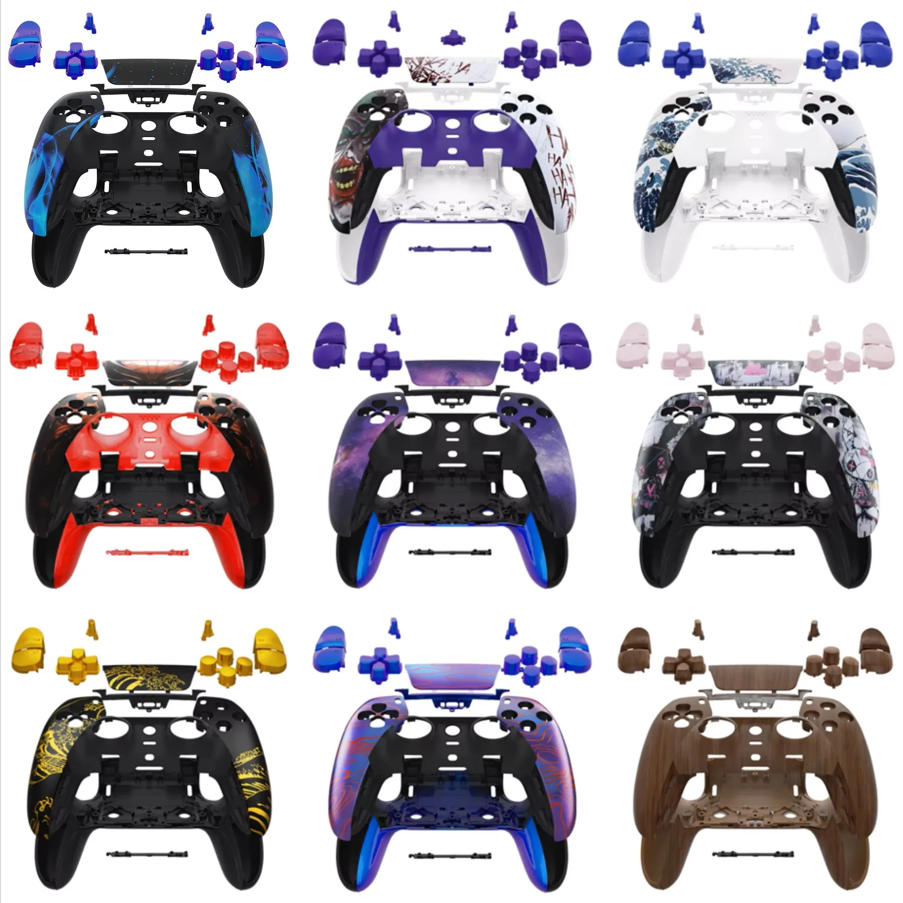 eXtremeRate Full Set Housing Shell with Buttons Touchpad Cover for ps5 Edge Controller - Patterned Series