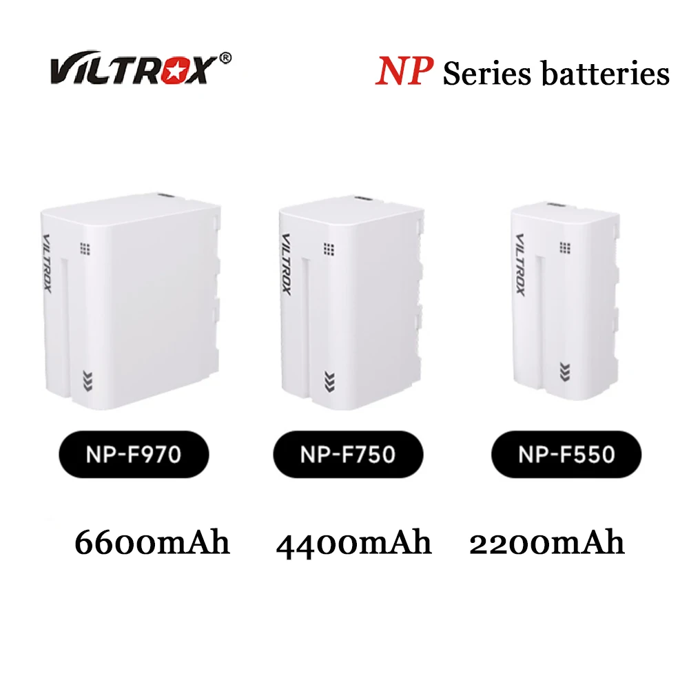 Viltrox NP-F550 NP-F750 NP-F950 طقم شاحن بطارية الكاميرا عالي السعة شحن مزدوج سريع Typec لشاشة ضوء الفيديو #1
