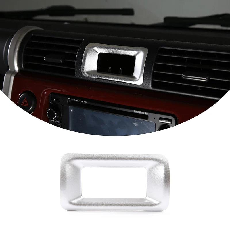 

1Pcs Aluminum Alloy Silver For Toyota FJ Cruiser 2007-2021 Car Central Control Clock Decorative Frame Sticker Car Accessories