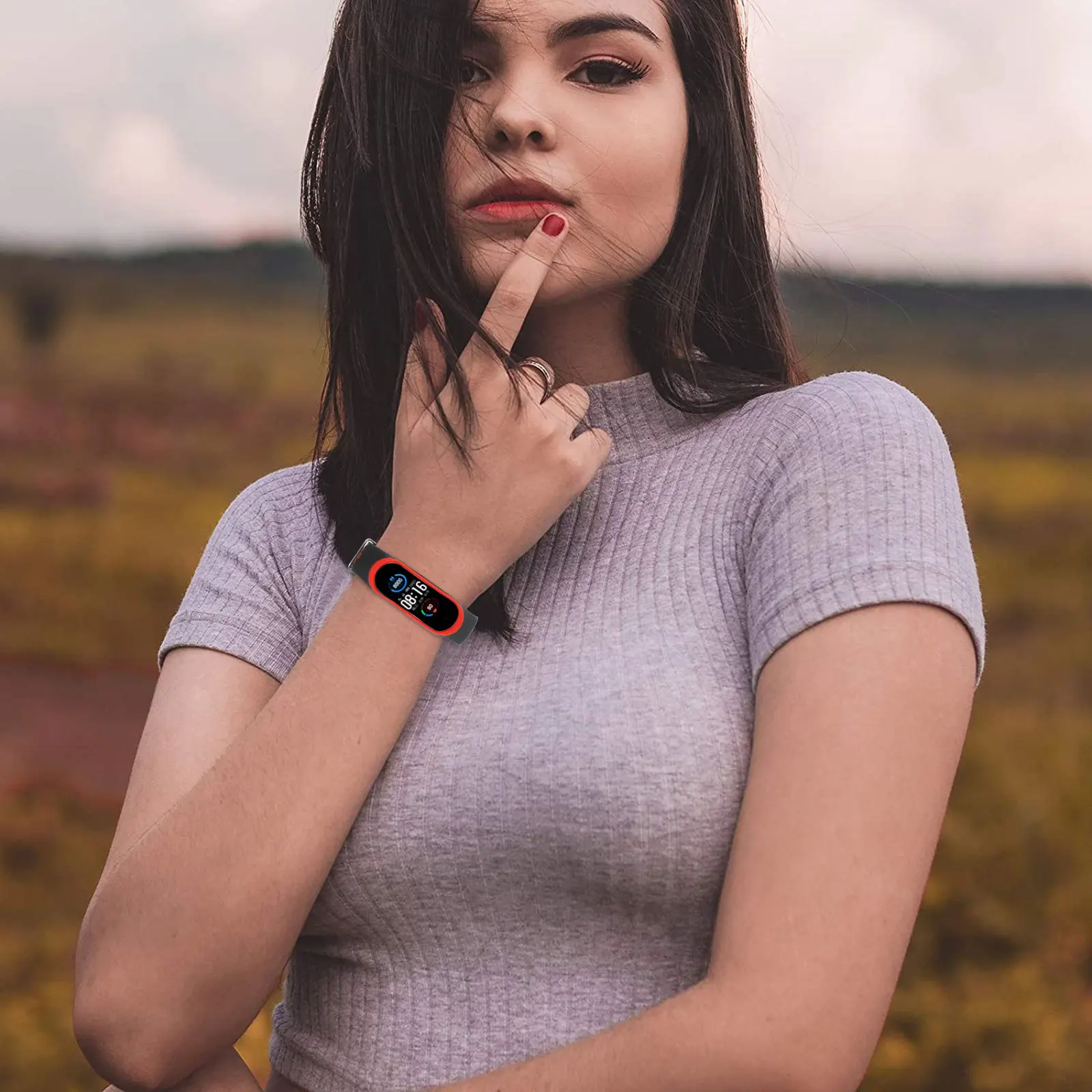 Correa de reloj de silicona de dos tonos, cómoda, ajustable, minimalista, de repuesto, Compatible con Mi Band 3 4, elegante