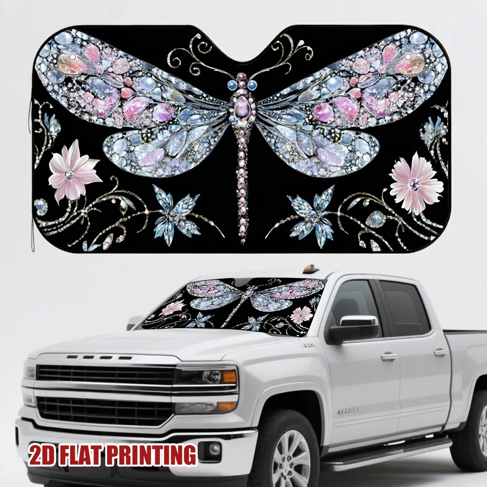 1pc A Shimmering Dragonfly Sunshade For Your Car, Designed To Manage Sunlight Levels On Bright Days, Keeping The Inside Cool