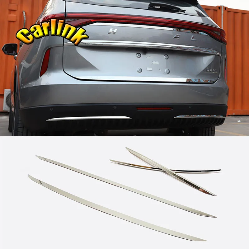 

For Haval H6 3rd Gen 2021 2022 Stainless steel Car trunk tailgate rear bumper trim protective strip exterior accessories