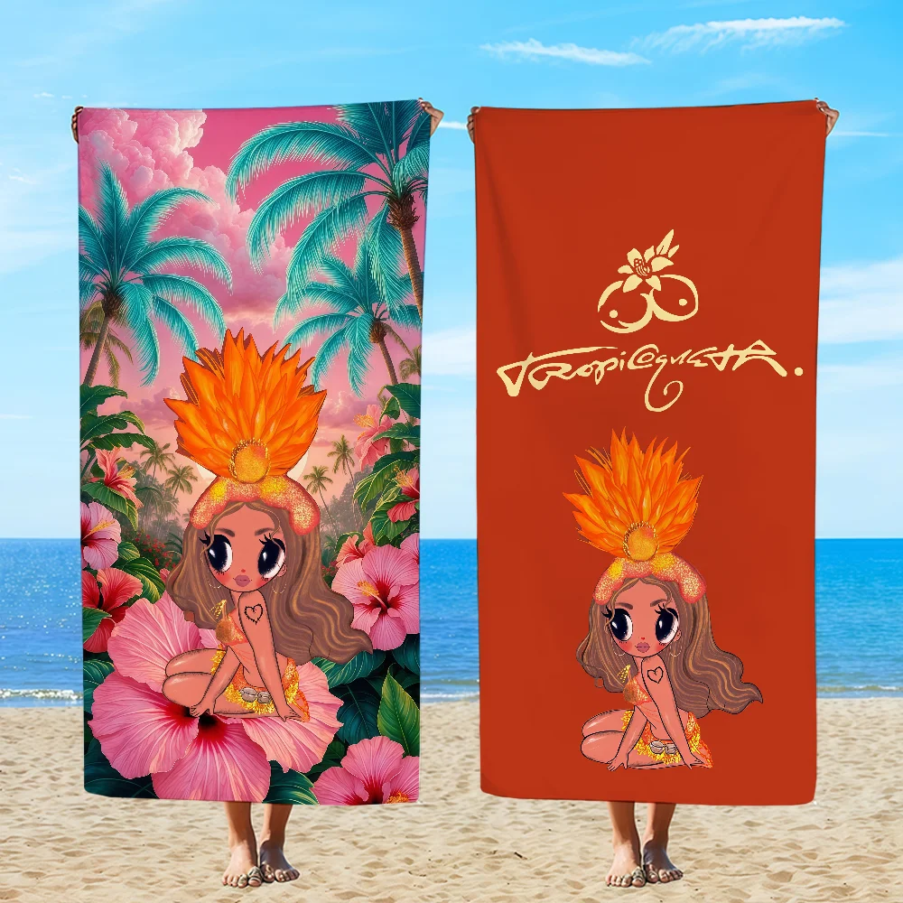 Karol G Tropicoqueta Towel Textile Bathrobe Beach Quick-Drying Lightweight Portable Camping Swim Pool Travel