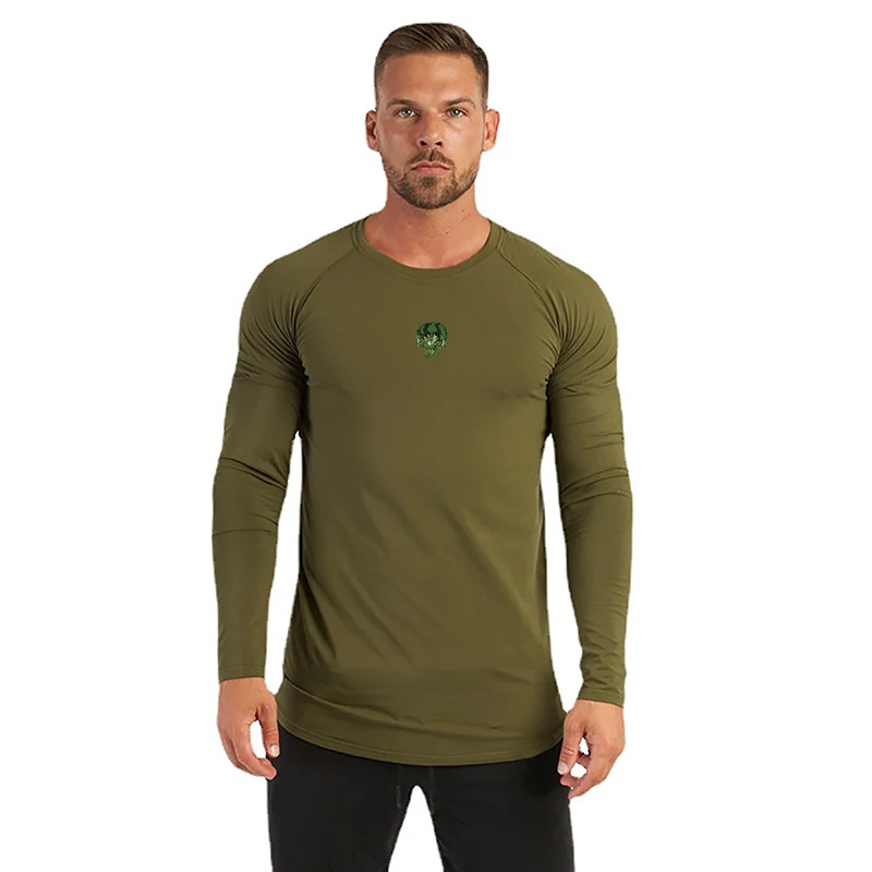 Männer Sport Eng Anliegende Lange ärmeln Fitness T-shirt Stretch bodybuilding Running Training Sport Für Sport Kleidung