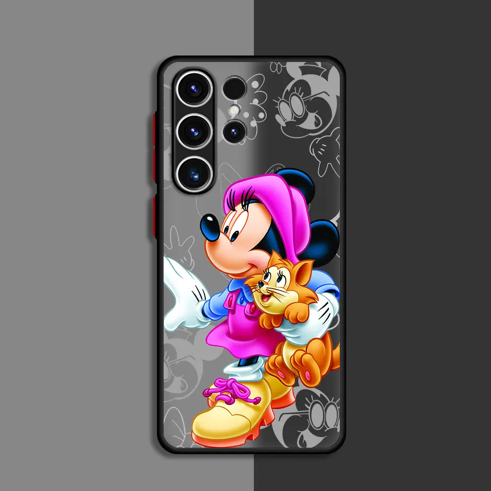 Case For Samsung Galaxy S24 S23 S22 Ultra S20 S21 FE S10 Plus Note 20 10 Lite 9 Skin Feel Scrub Phone Case Disney Minnie Mickey