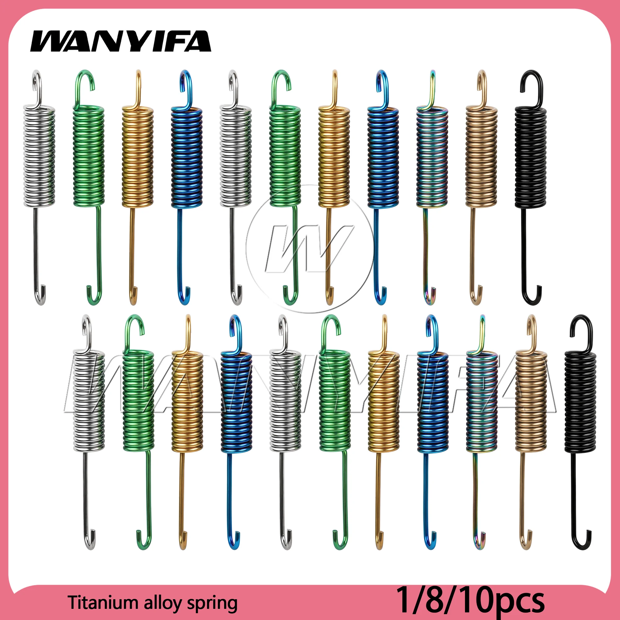 Wanyifa Titanium Bolt Open-End Tension Spring Return Spring Coil Spring Expansion Spring Tension Spring Wire Diameter: 3.2mm