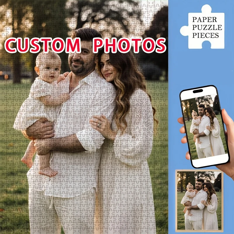 35/300/500/1000pcs cool family Custom Photo Personalised Decompression Puzzles Jigsaw puzzle Birthday Gift Love Gift