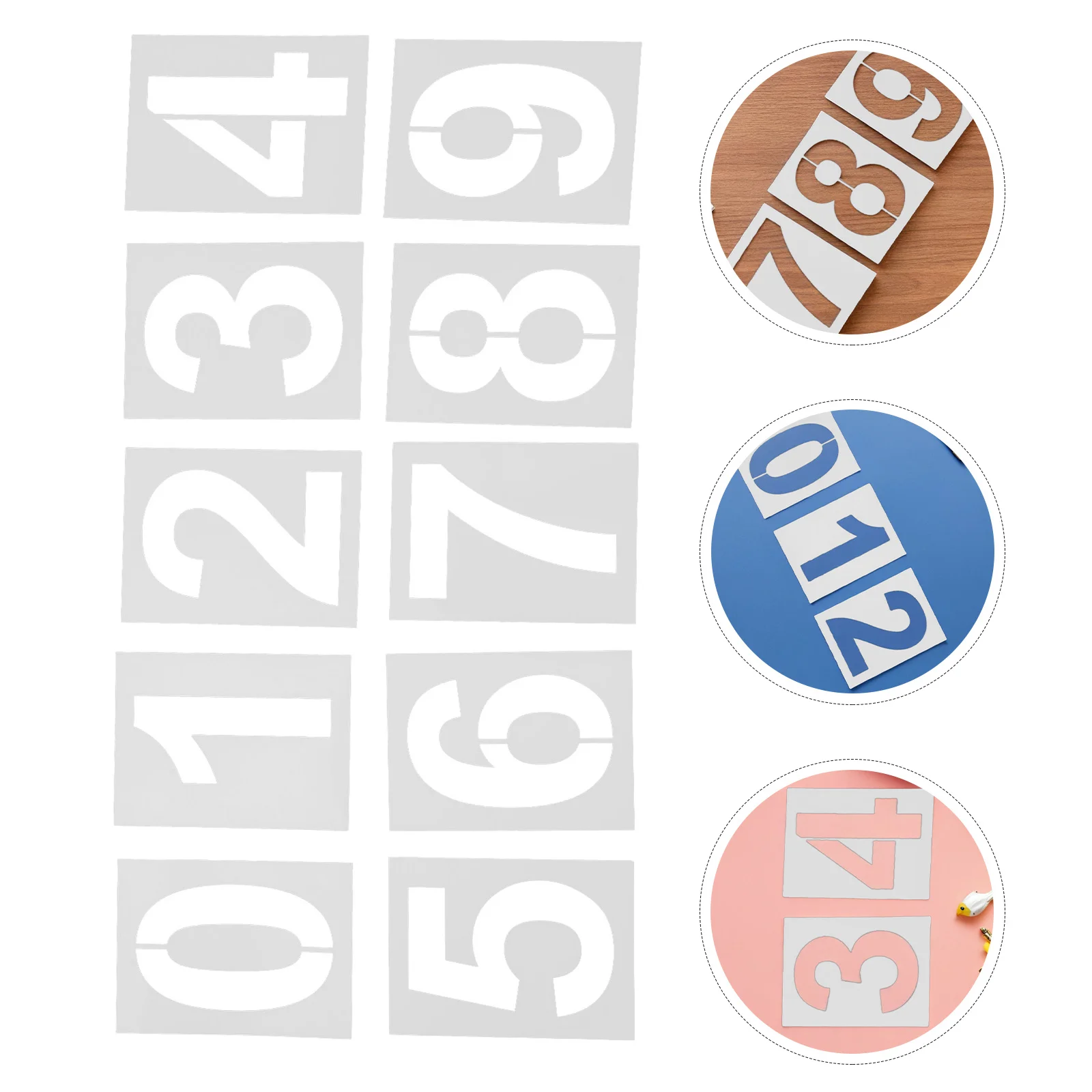 

10Pcs House Number Painting Template 5 Inch Large Plastic Stencils Reusable Outdoor Address Numbers for Mailbox Fence Sidewalk