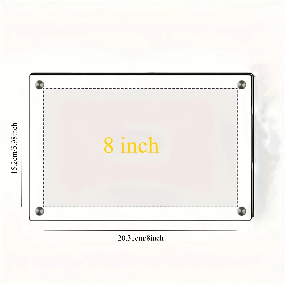 1 Packung mit 5-10 Zoll A4/A5 Acryl-Fotorahmen Klassischer Geneigter Desktop-Displayständer für Foto-Heimdekoration – Detail 8
