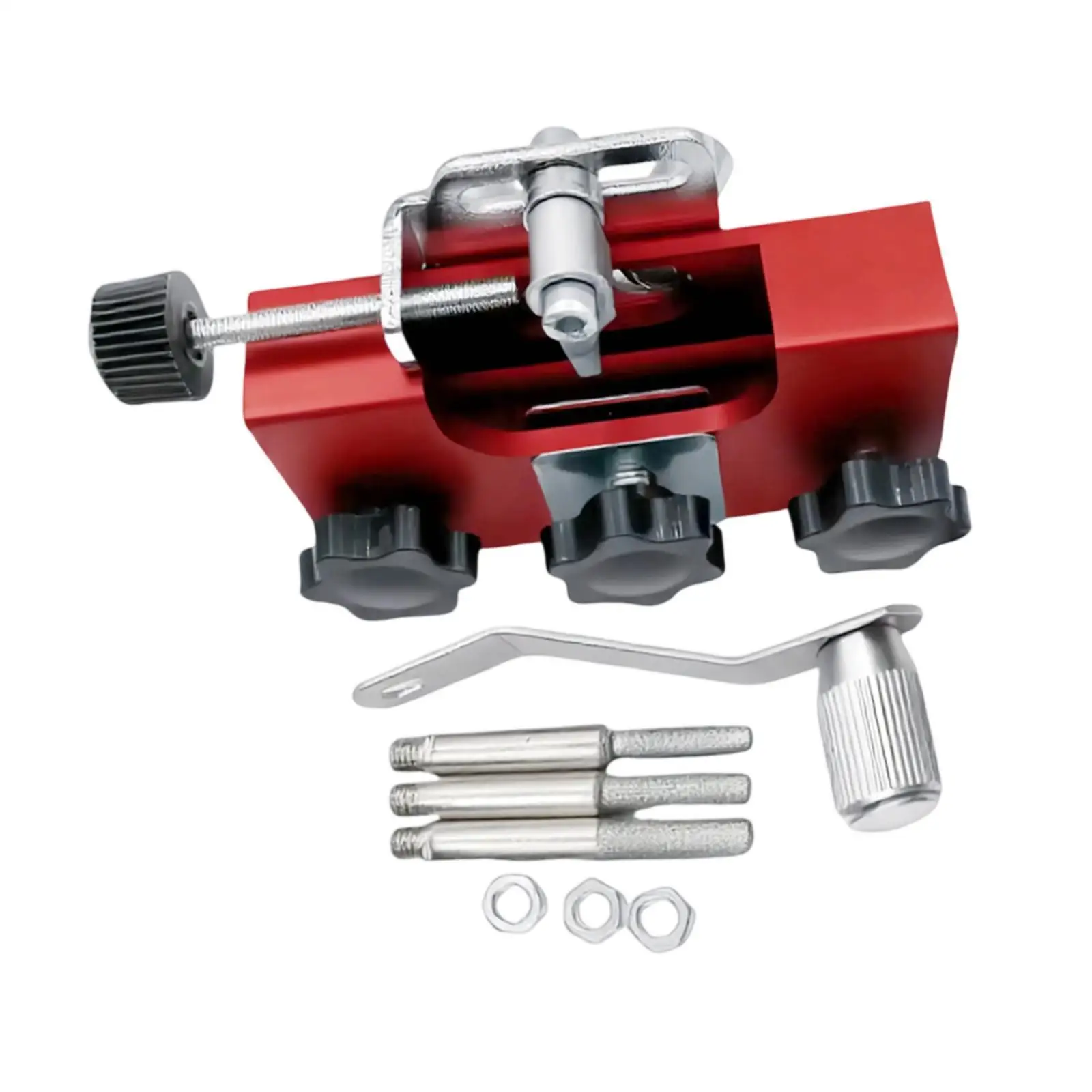Manual Chain Saw Sharpener Kit with 3 Burrs for Repairmen Lumberjacks 8.6x1.7x3.9cm Compact Accessory Universal Hand Operated