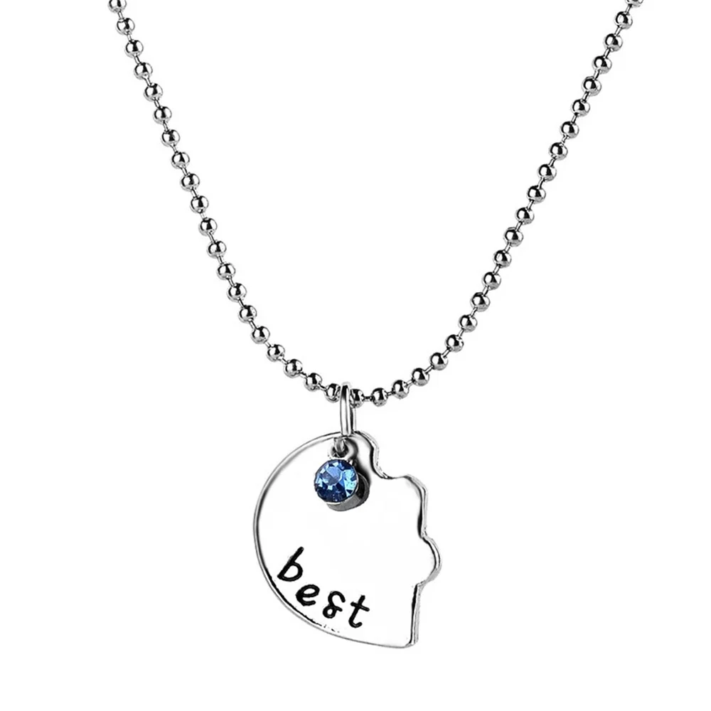 3pcs/Set Heart Pendant Friendship Chain Necklace with Forever Letter Women Burger Fries Shape Creative Design Forever Necklace view 4