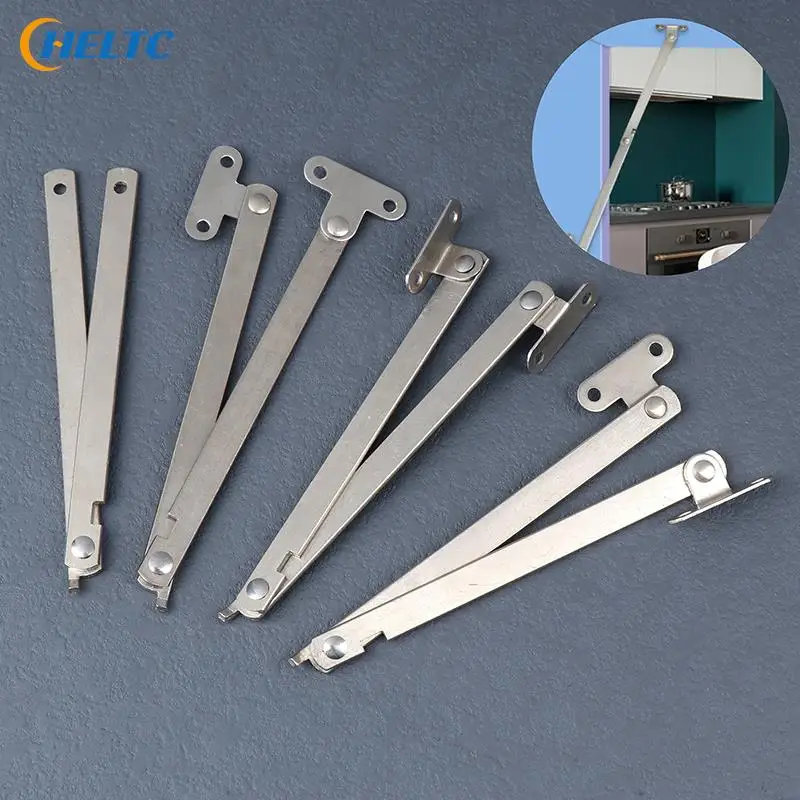 1pcs Cabinet Furniture Doors Close Lift Up Stay Support Hinge Stainless Steel Two Fold Pull Rod Kitchen Accessories