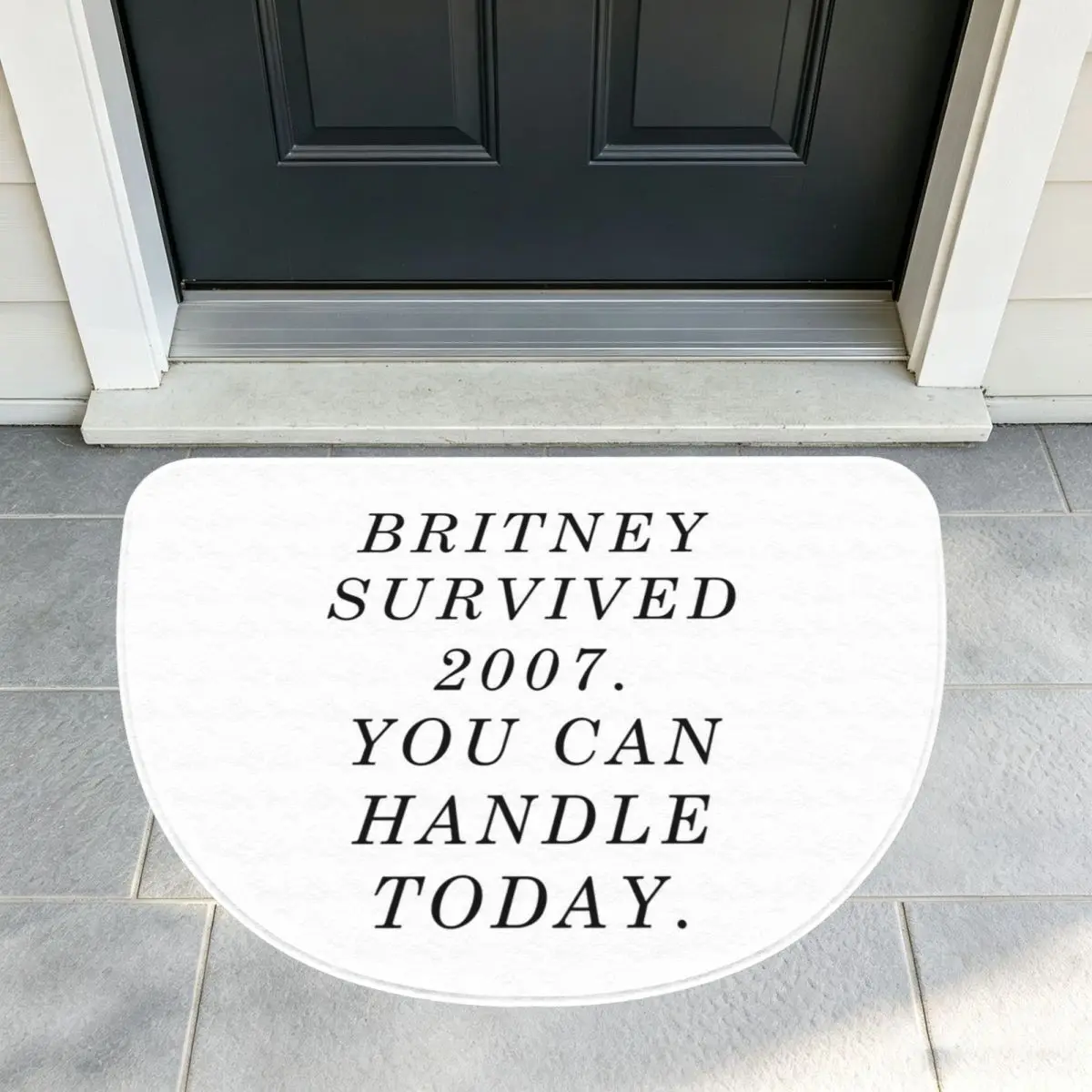 Britney Survived 2007. You Can Handle Today Soft Half Round Doormat Non Slip Bathroom Mat Absorbent Floor Carpet for Living Room