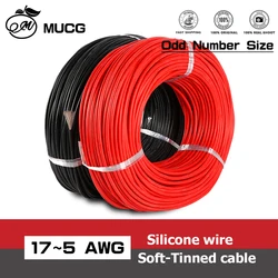 30m Silicone Rubber wire Soft Copper Tinned cable Electrical wires power Car Battery Flexible Cable Wiring 17 15 13 11 9 7 5 AWG