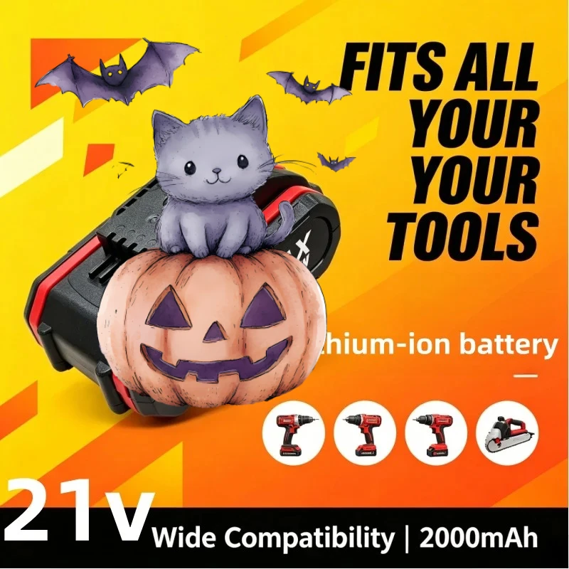 Latest High‑Power 21V 2000mAh 18650 Battery Pack For Hand‑Held Electric Trimming Saw Cordless Impact Drill
