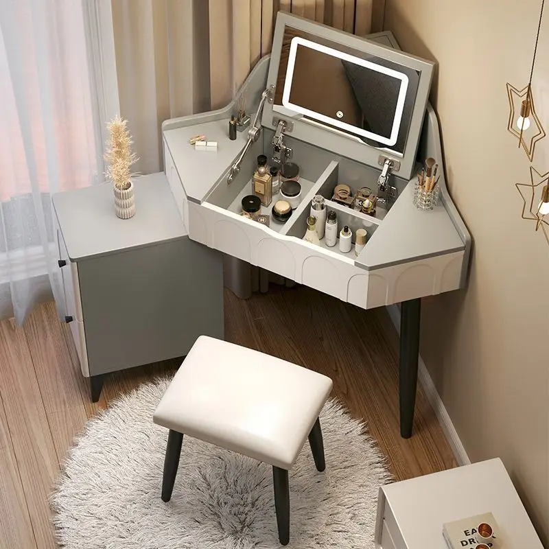 

Modern simple dresser small apartment corner storage cabinet integrated bedroom corner triangular makeup table