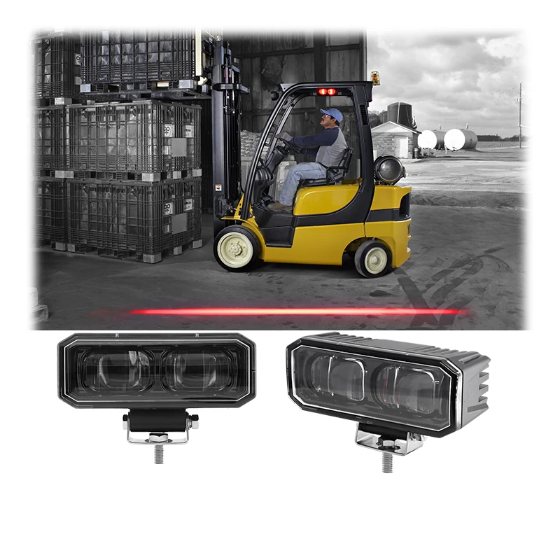 10-80V DC vorkheftruck LED-waarschuwingslampje 50W blauw rood zone lijn veiligheidslicht nieuwe staat