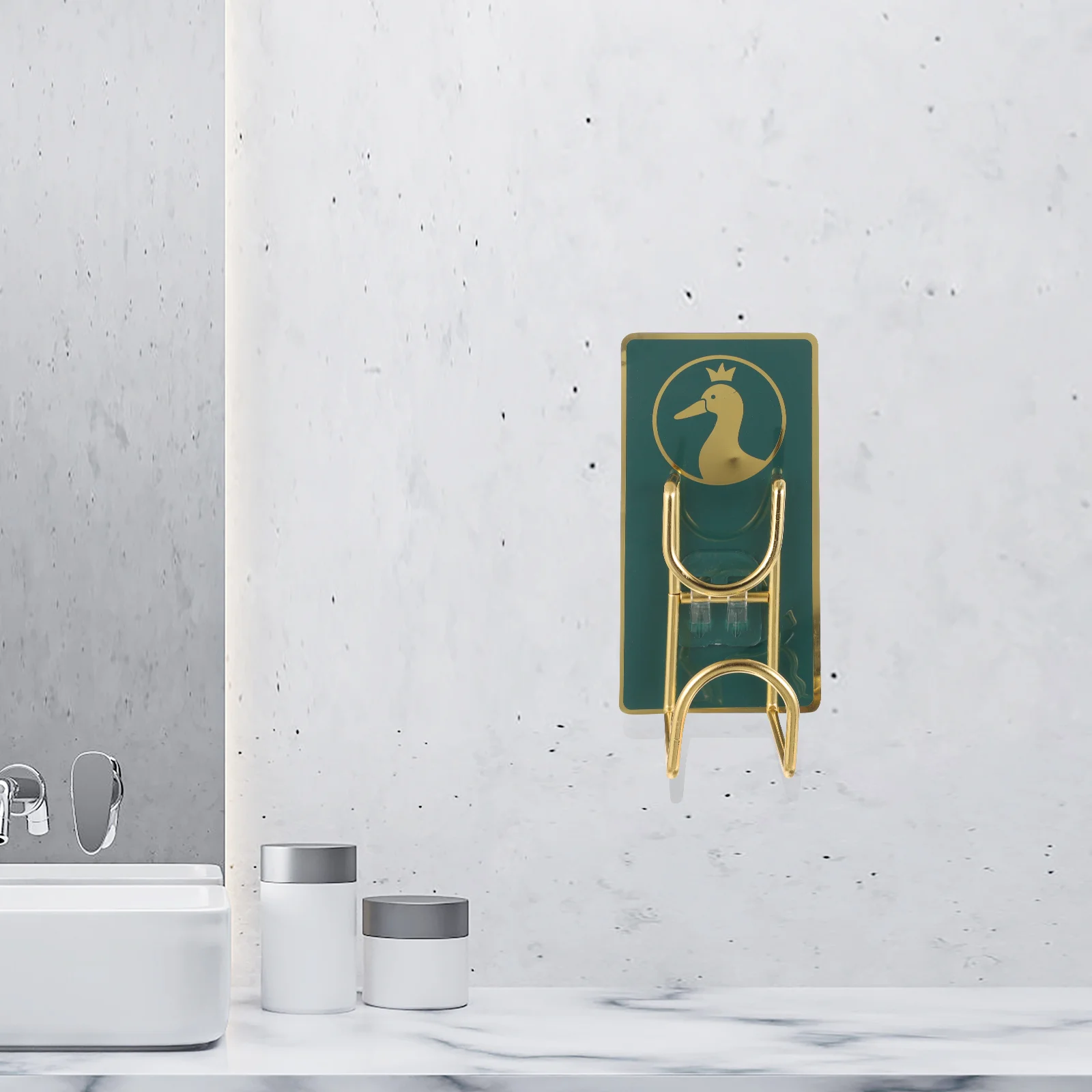 2 Pcs No Punching Washbasin Storage Rack Towel Shelf Wall Mounted Hook Hanger Multi-functional Hooks Pvc