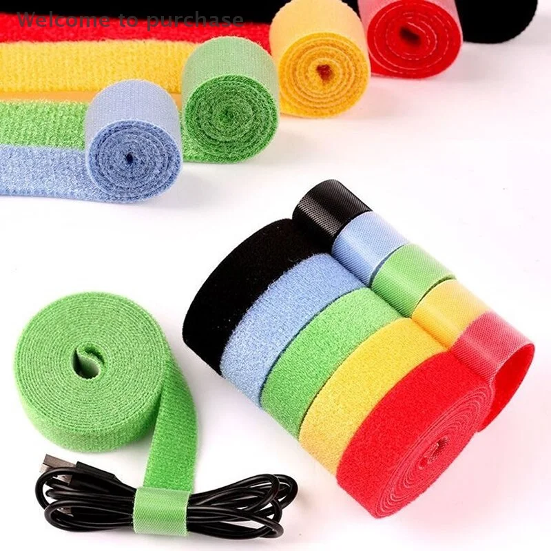 

1m 5m Suspenders Fastener Hook Loop Cable Cord Ties Belt Fishing Tools Accessories Gadget Fishing Rod Tie Holders Straps Belts