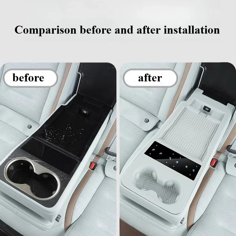 Central Control Water Cup Cover Rear Armrest Silicone Pad Protective For Avatr 07 Car Interior Accessories Decoration Tools Auto