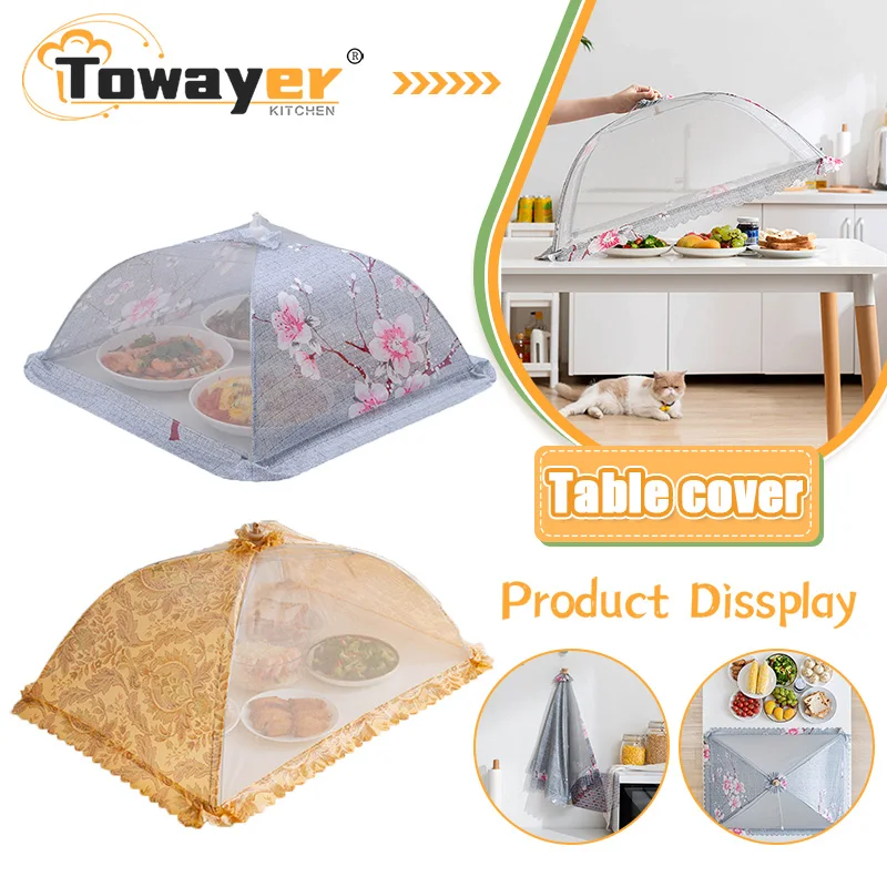 

Foldable and Encrypted Mesh Dining Table Cover for Household Use Dustproof Food Cover Fly and Insect Proof Covering Vegetables