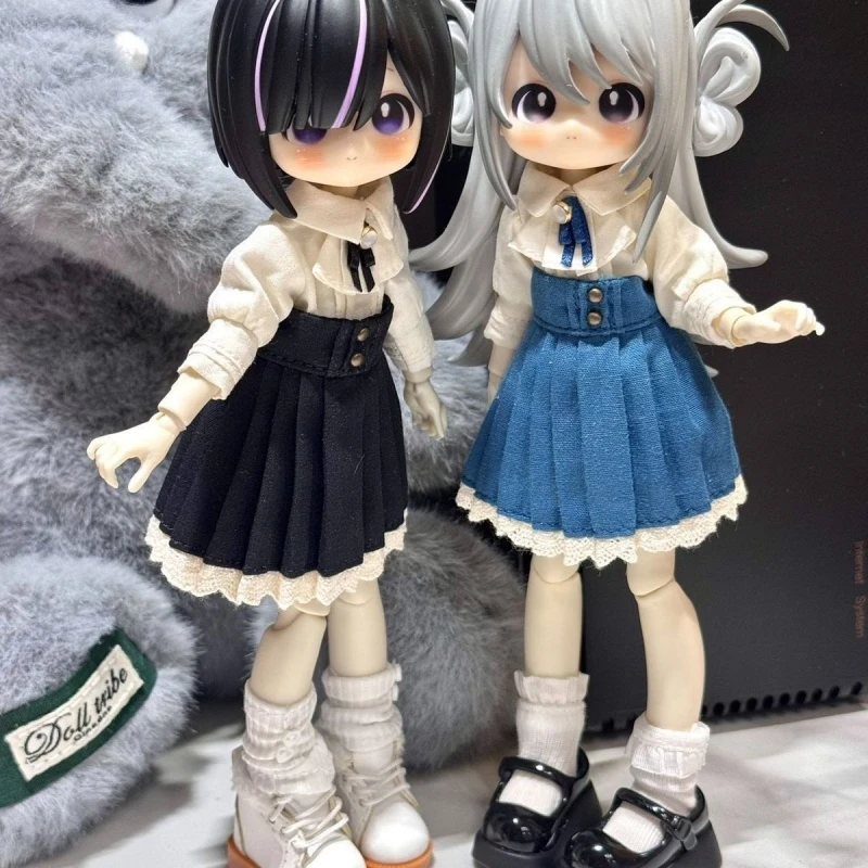 For Obitsu 11 Doll Rome Uniform Lolita Cute Dress Clothes Suit For OB11 Gsc 1/12 Bjd Body 16~17cm Doll Outfit Clothes Gift Idea