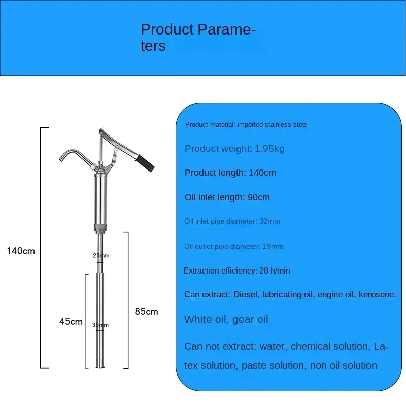 

Durable Hand Pressure Oil Pump Vat Gear Oil Hand Pressure Barrel Pump Automobile Barrel Oil Pressure Rod Pump