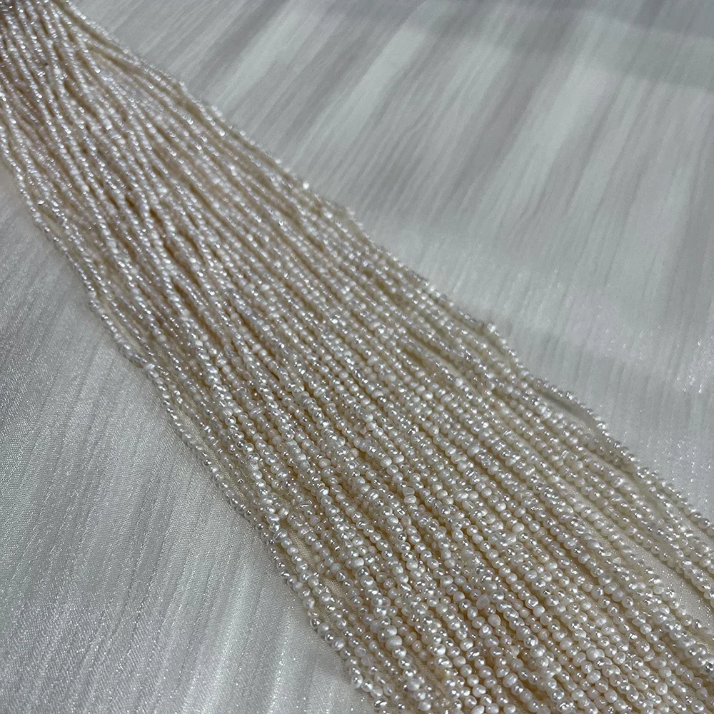 1.8-2 مللي متر AAA لؤلؤ المياه العذبة الطبيعية غير النظامية الأبيض معزول فضفاض الخرزة مجوهرات DIY بها بنفسك شخصية سوار إكسسوارات عقد