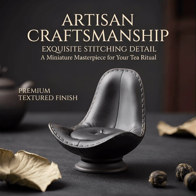 

Purple Pottery Top Chair Rotating Tea Pet Ornament Creative Home Tea Table Decor with Nourishing Cover Tea Ceremony Accessories