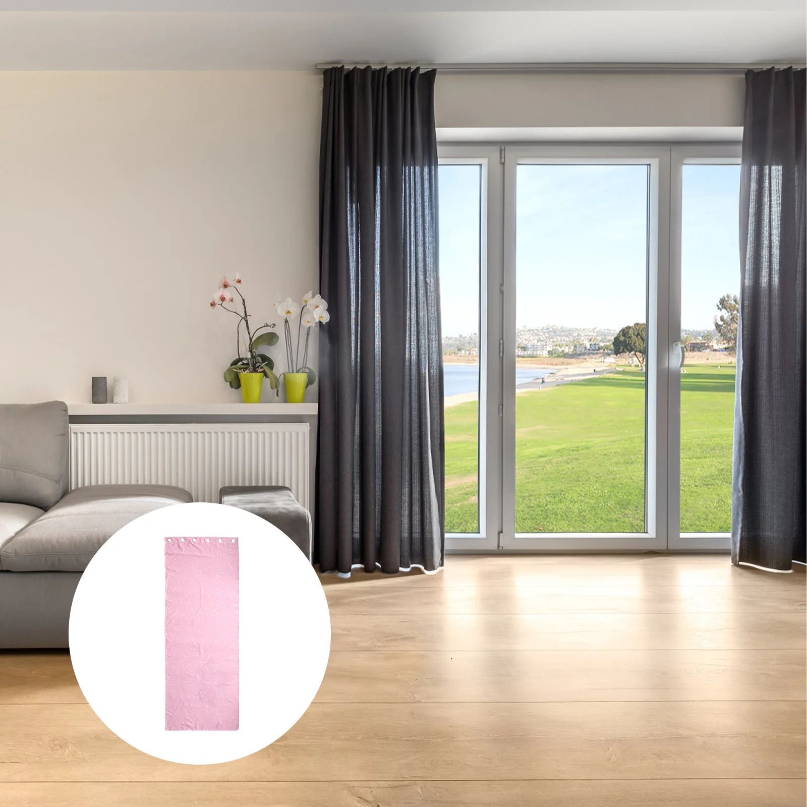 

Fashion Insulated Simple Heat Silver Stars Moon Blackout Curtains Punch Hole Blackout Window Treatment Thermal