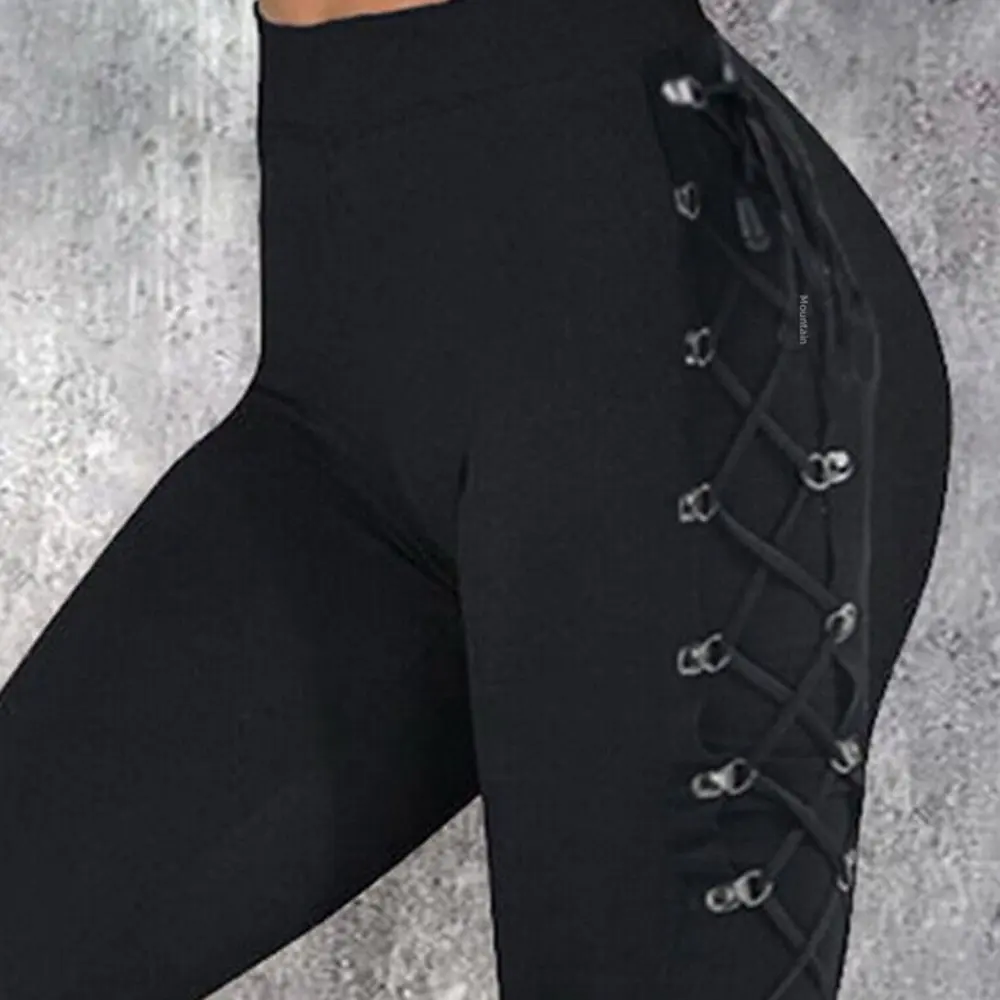 Casual Straight Leg Trousers Full Length Mid Waist Women's Bottoms Fashion Leggings Pants Style No Decoration