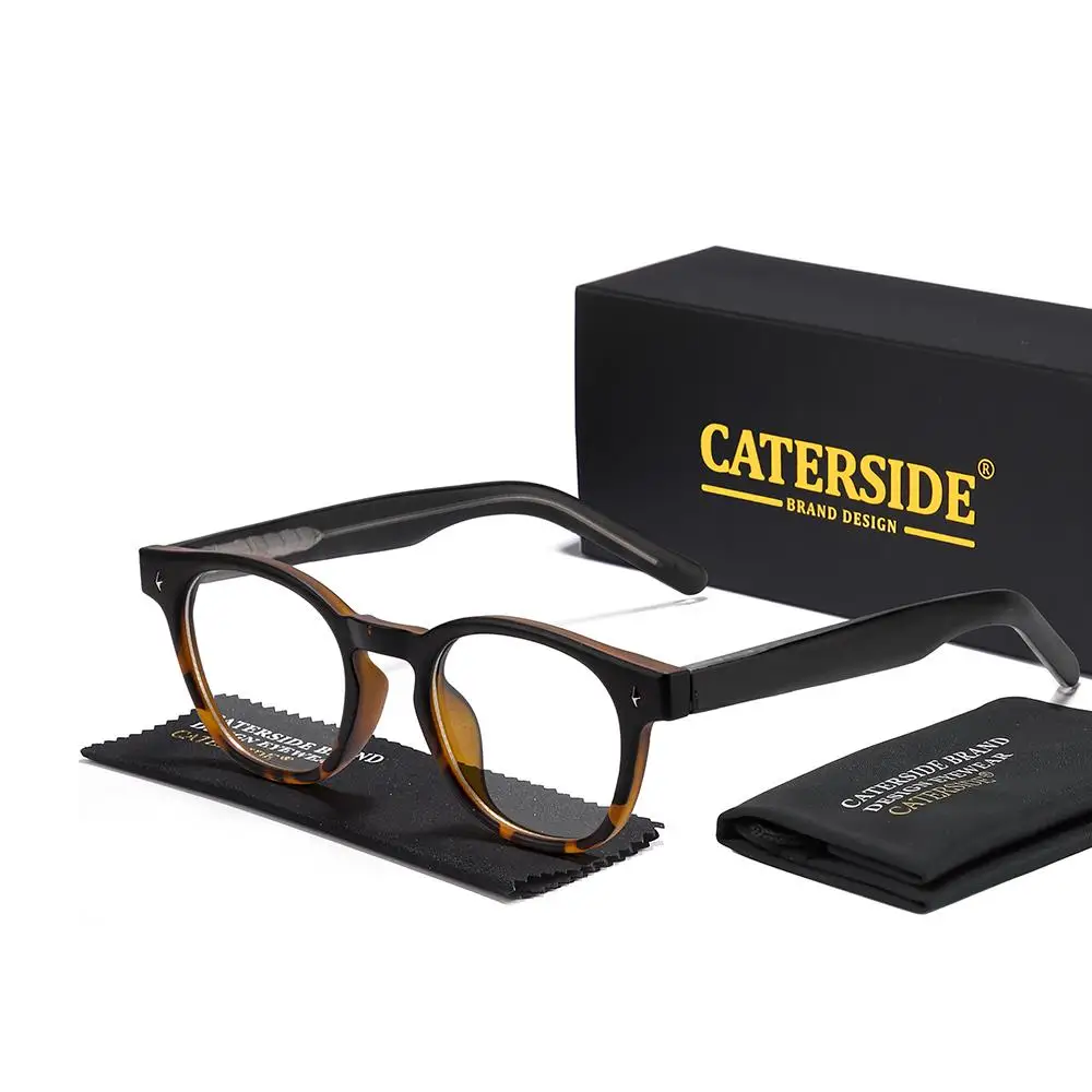 CATERSIDE Retro Herren-Brillenhalter Tr-90 Quadratische Modische Anti-Blaulicht-Brille Damen Business Freizeit Urlaubsgeschenk Brille – Detail 15