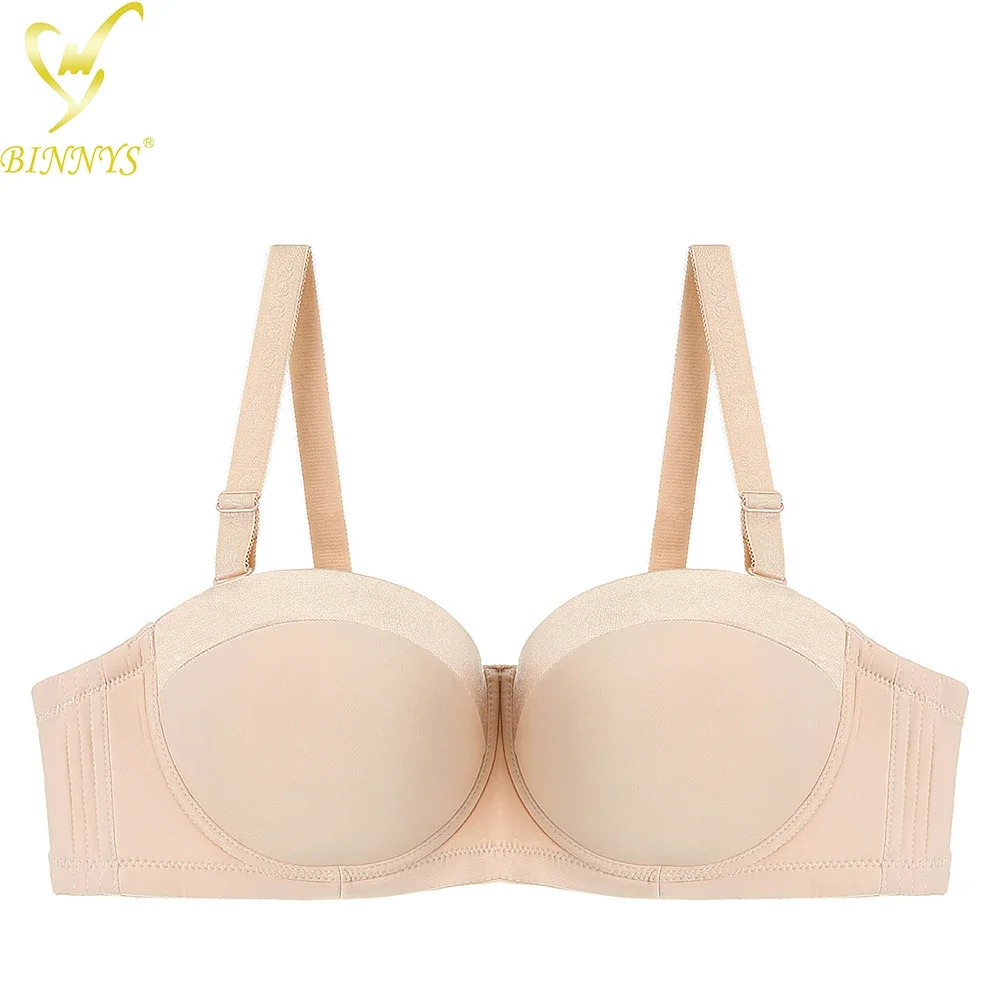 BINNYS Wholesale 6PCS Women Underwear Female Strapless Silicone Non-slip Half Cup High Quality Comfortable Underwire Ladies Bra